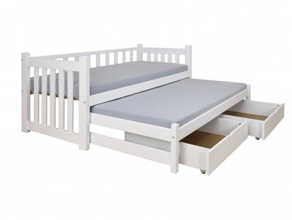Detská posteľ Veronika 200x90 + prístelka - biela
