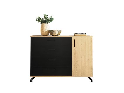 Komoda Madison MD10 120 - čierna / dub