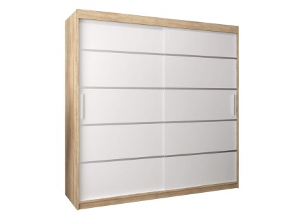 Šatníková skriňa Alyxia 180/200 - dub sonoma/biela