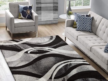 Sivo-čierny vzorovaný koberec Near