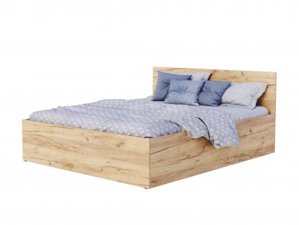 Manželská posteľ s úložným priestorom Buster - dub craft