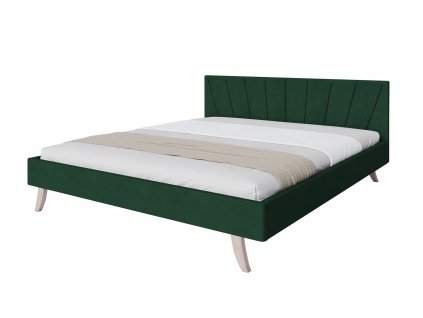 Čalúnená manželská posteľ Heaven - zelená
