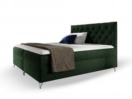 Boxspring manželská posteľ Guliette s matracom - zelená