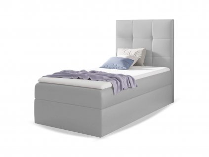 Čalúnená boxspringová jednolôžková posteľ Mini 2 90x200 - sivá