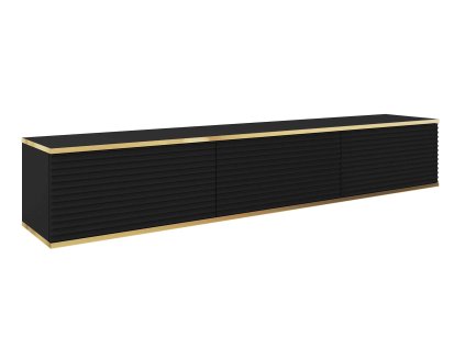 Čierny TV stolík Oro so zlatým lemovaním