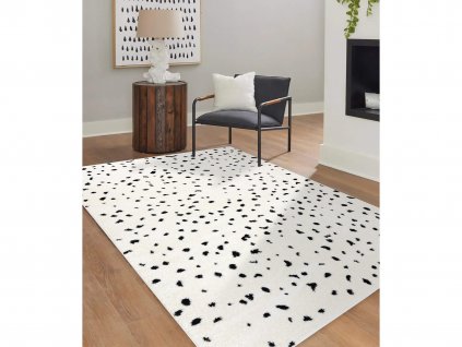 Krémovo-čierny bodkovaný koberec Mode.