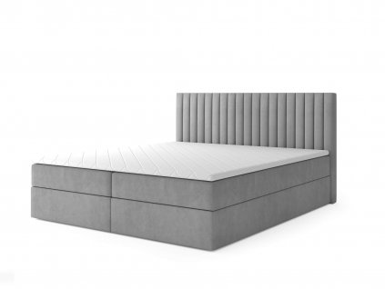 Boxspringová posteľ Lamella v sivom dizajne do vašej spálne.
