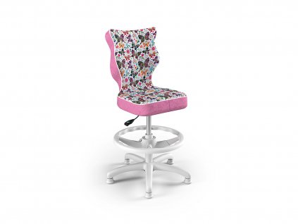 Ružová stolička Petit s motívom motýlov.