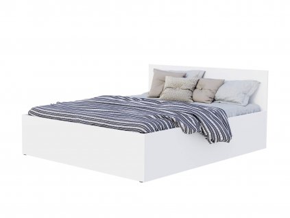 Manželská posteľ s úložným priestorom Buster - biela