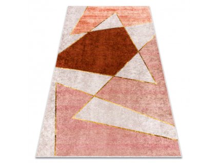 Šedo-ružový geometrický koberec Miro