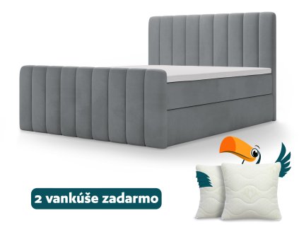 Čalúnená boxspring posteľ Magic plus 160x200 - tmavosivá