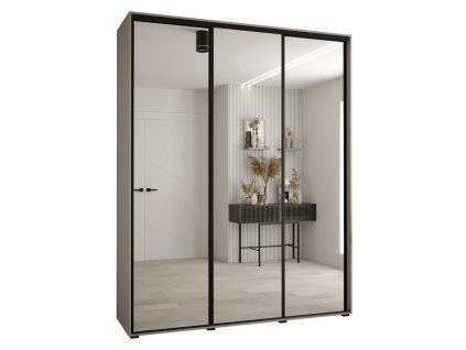 Šatníková skriňa Dakota 2   200x235x45/60 čierny úchyt - kašmír