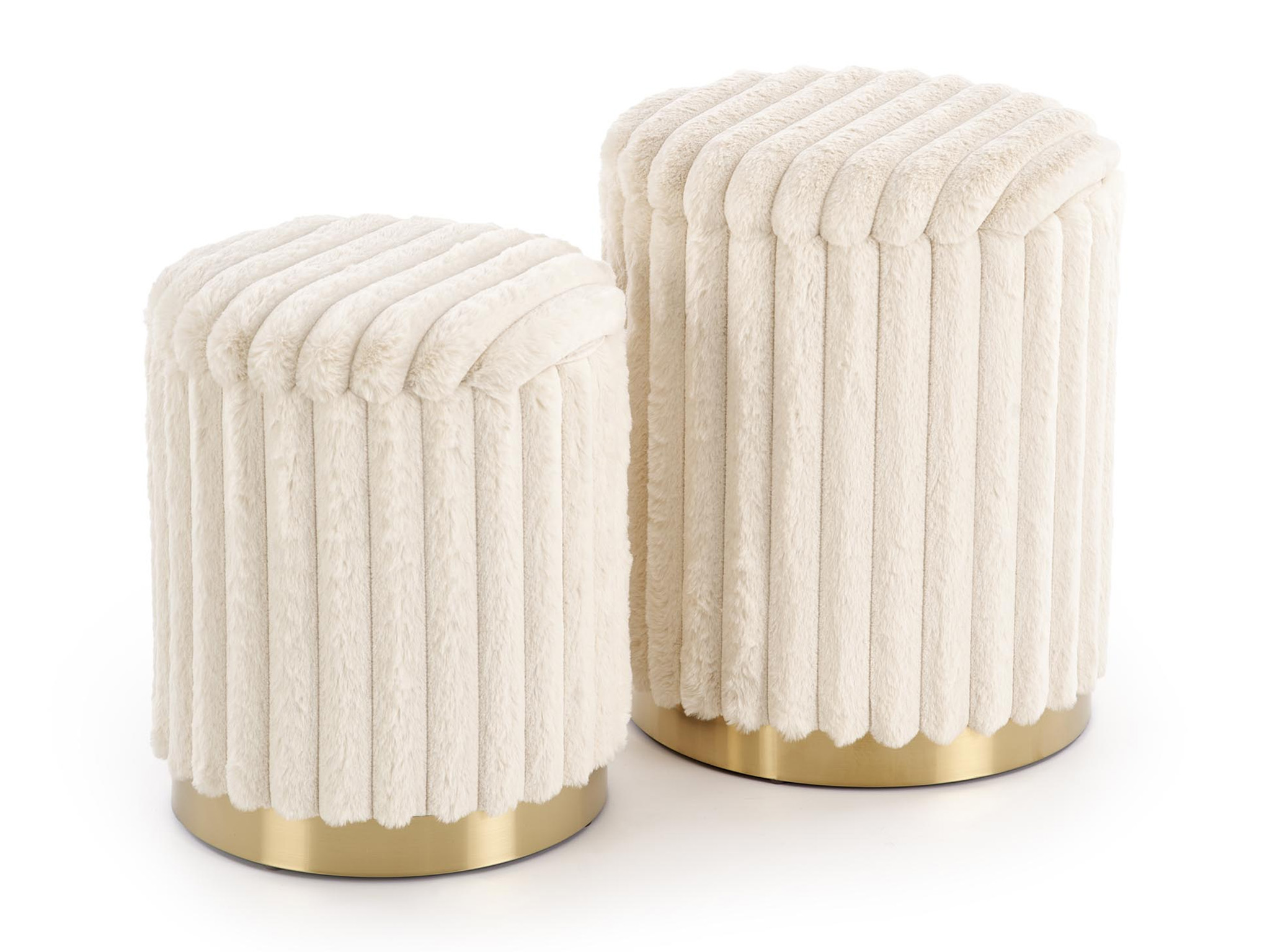 HL Taburety s úložným miestom Fido - krémová