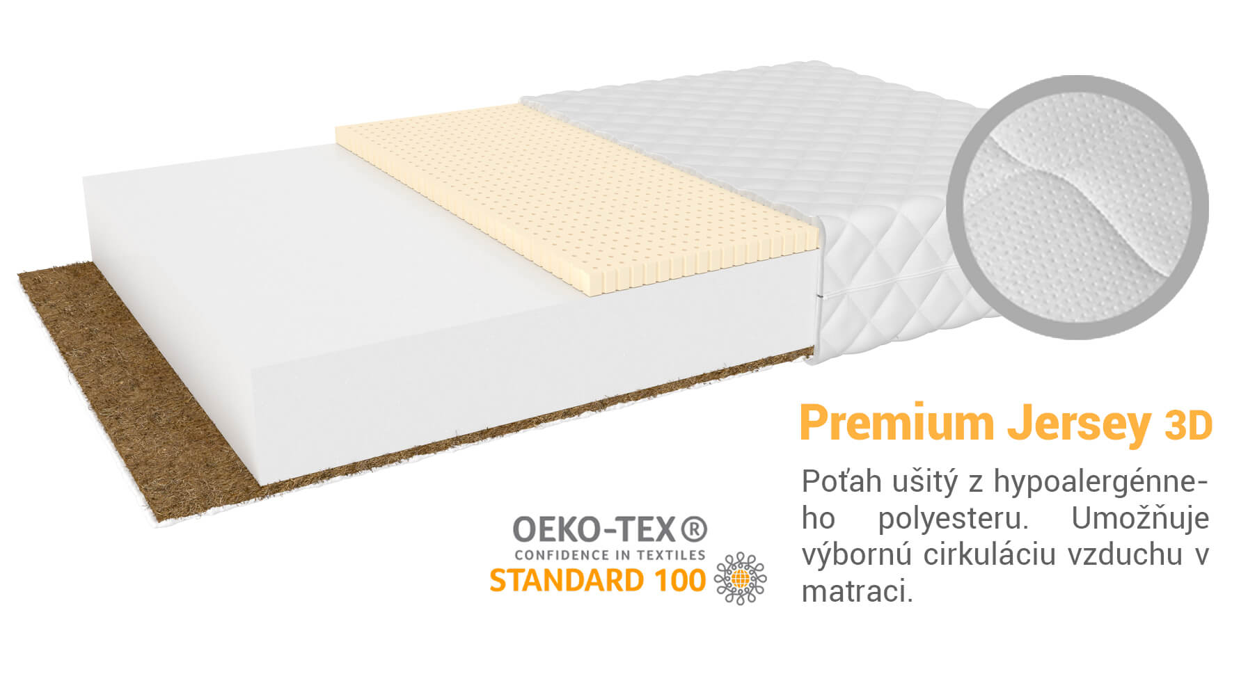 Jaamatrac Pikolino matrac 200x80 Poťah: Premium Jersey 3D