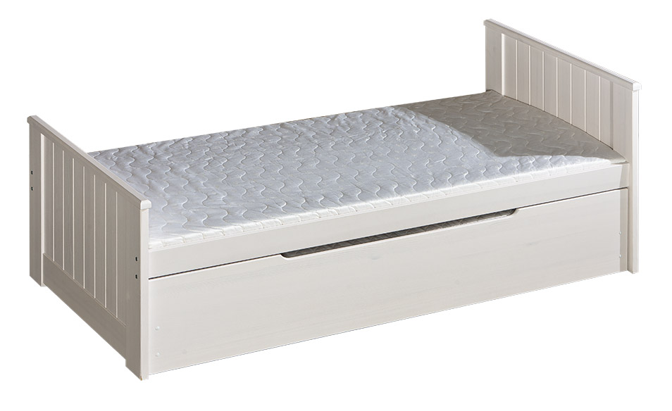 DL Drevená posteľ s prístelkou Tomi 90x200 - biela