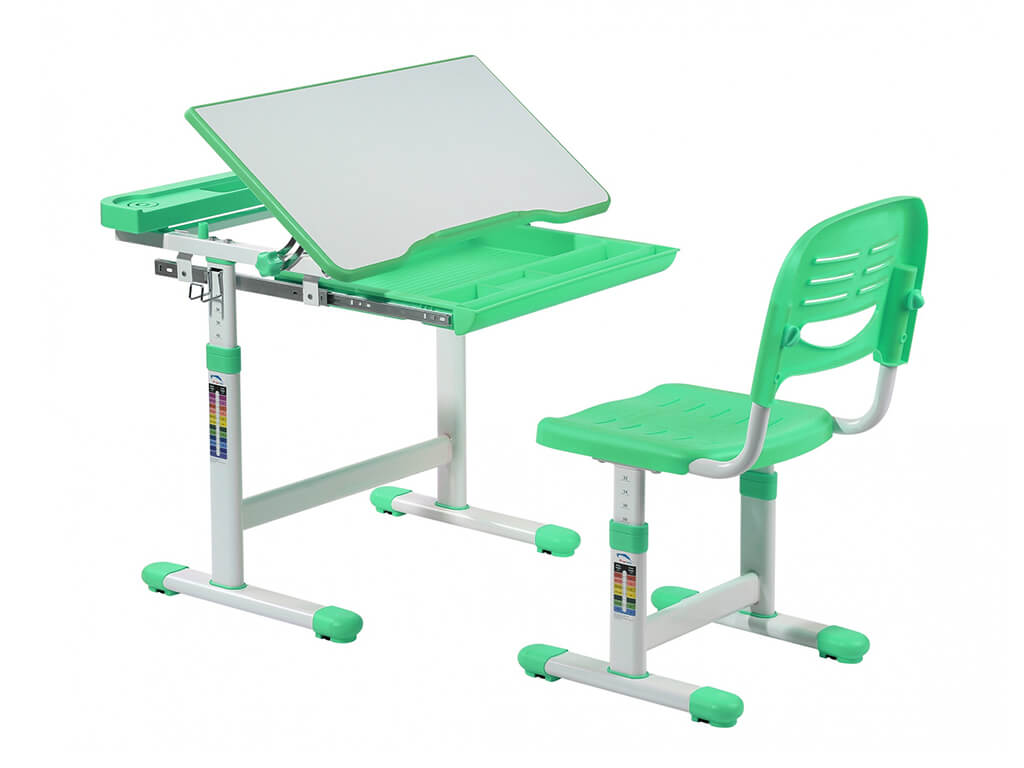 FD Rastúci písací stôl a stolička Kantare Farba: Zelená