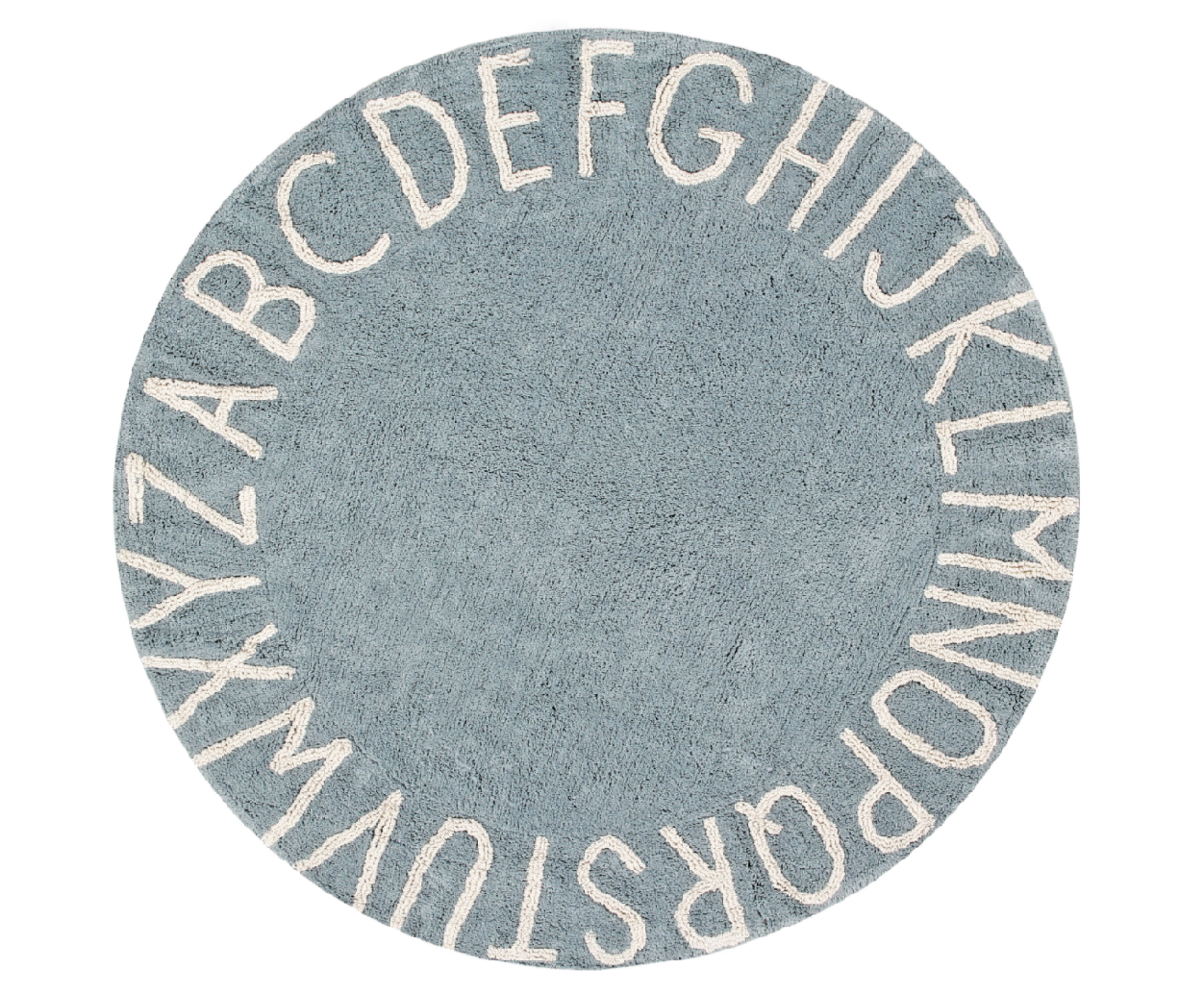 LC Modrý okrúhly detský koberec ABCeda 150cm