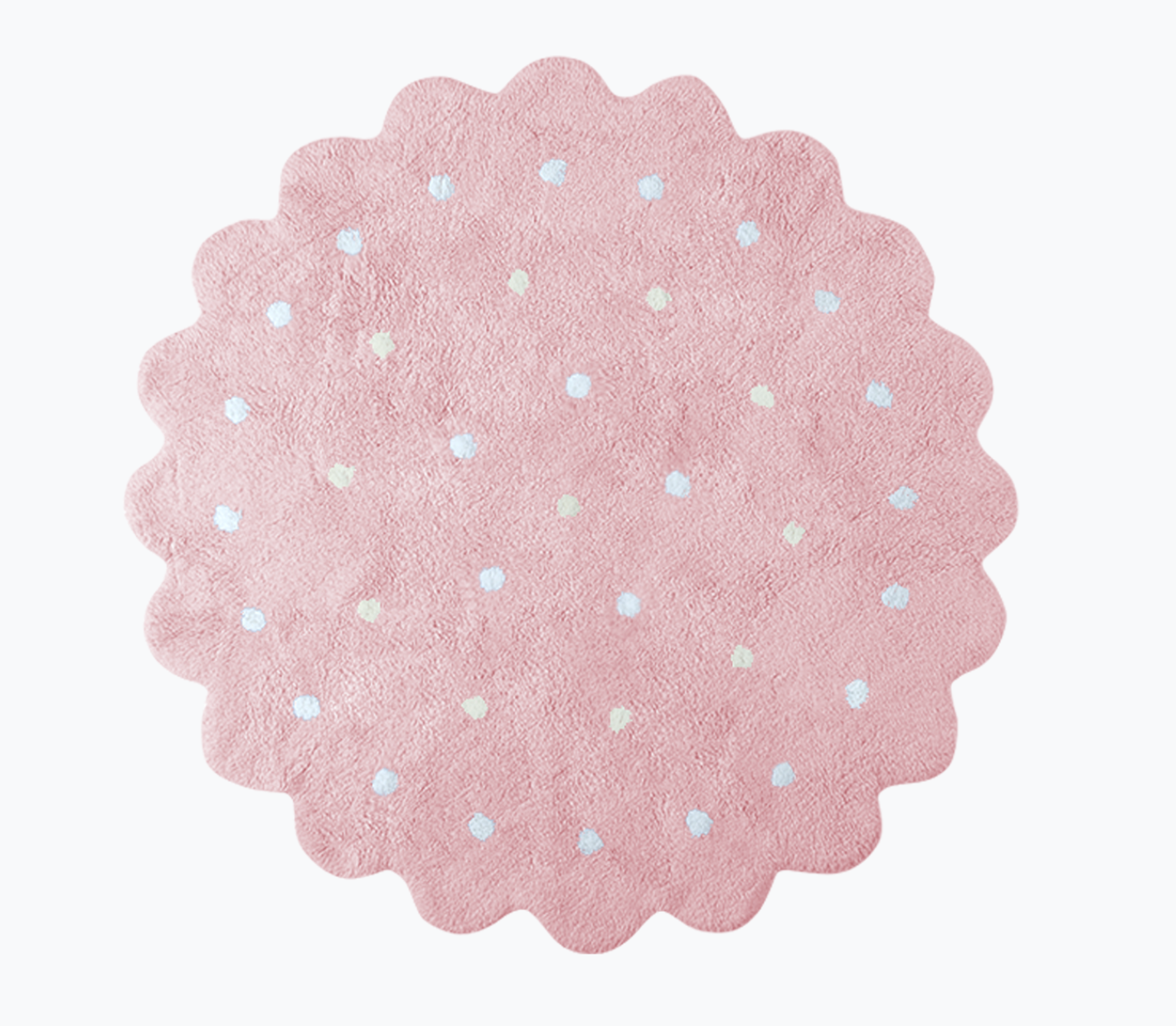 LC Ružový okrúhly bavlnený koberec Dots 140 cm