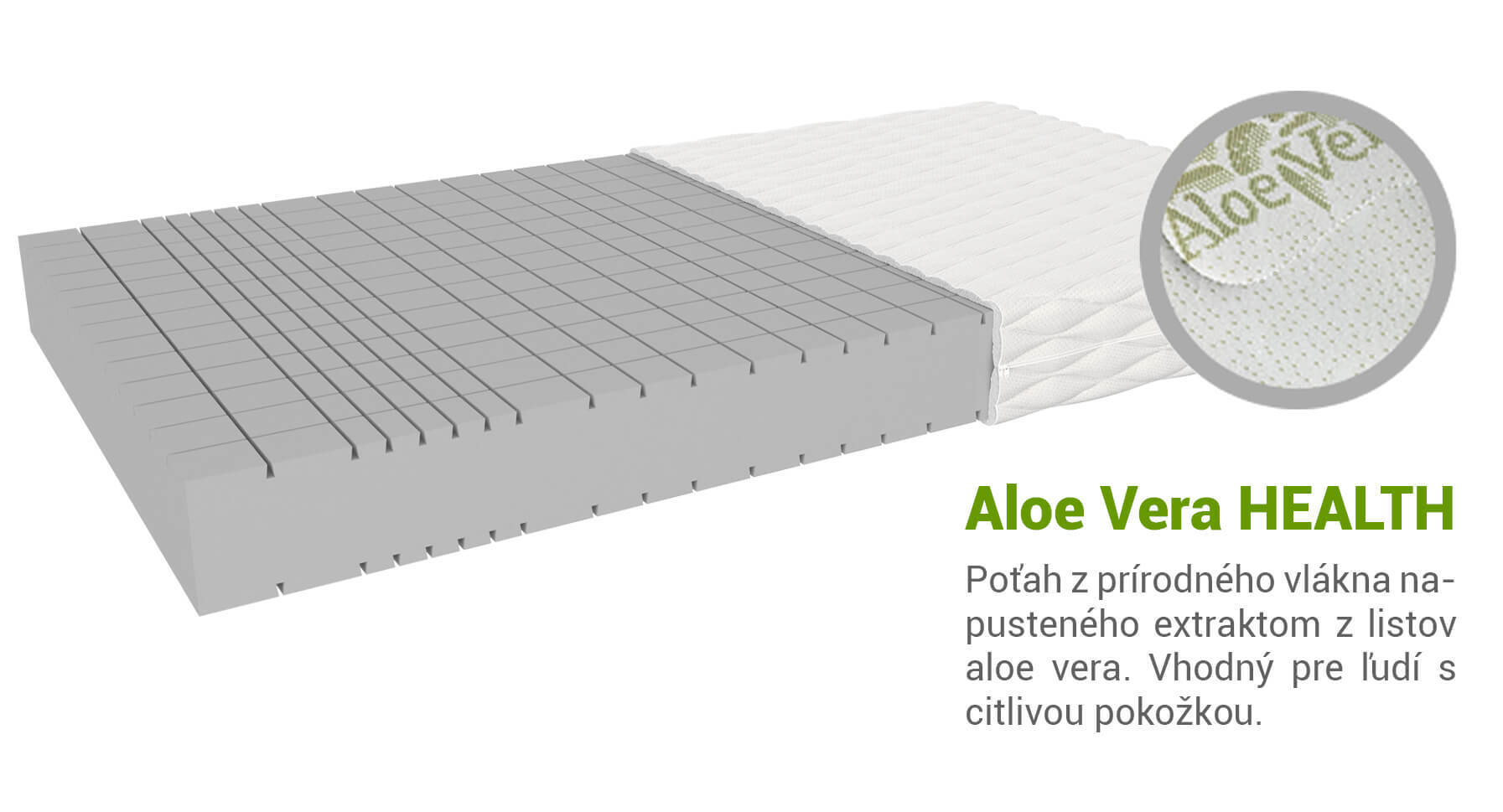 Jaamatrac Penový matrac Nela 200x90 Poťah: AloeVera (príplatkový poťah)