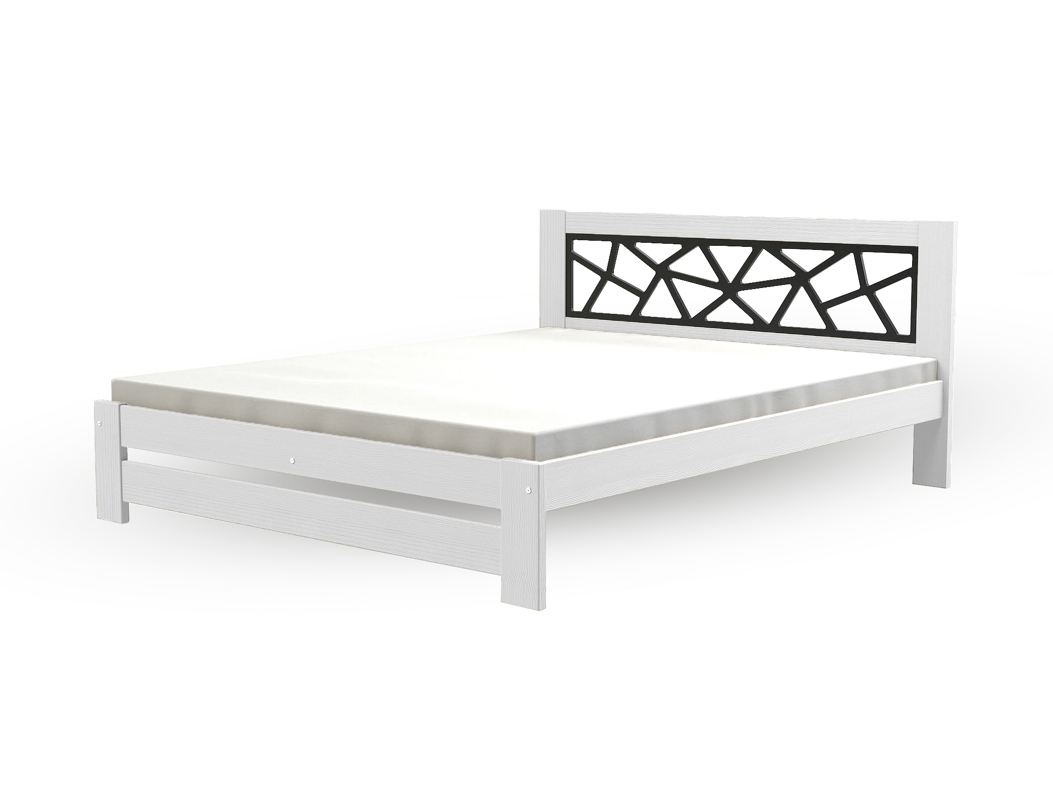 DL Biela manželská drevená posteľ KOSMA Rozmer: 160x200