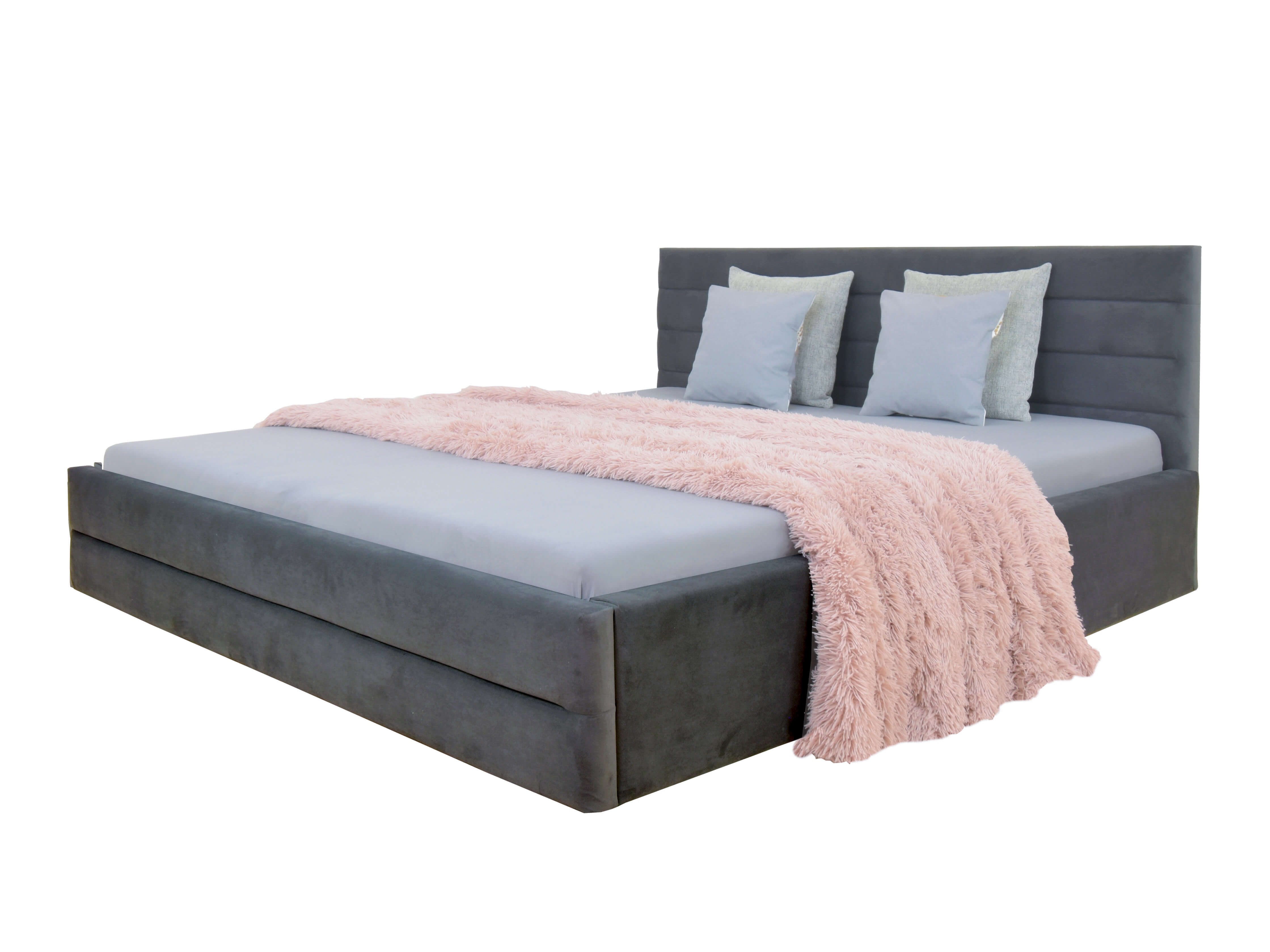GM Čalúnená manželská posteľ s úložným priestorom Milada - grafit Rozmer: 160x200