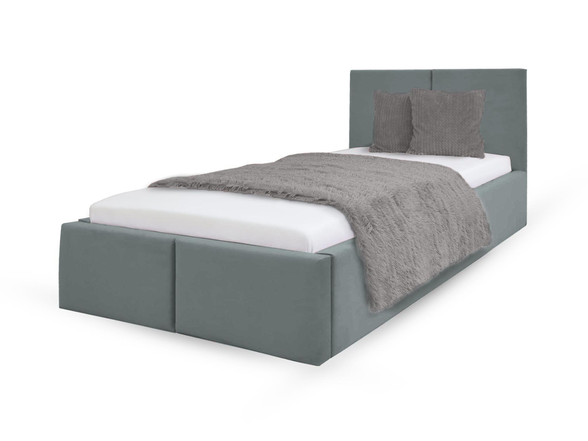 GM Čalúnená posteľ s úložným priestorom Izabela 90x200 - sivá