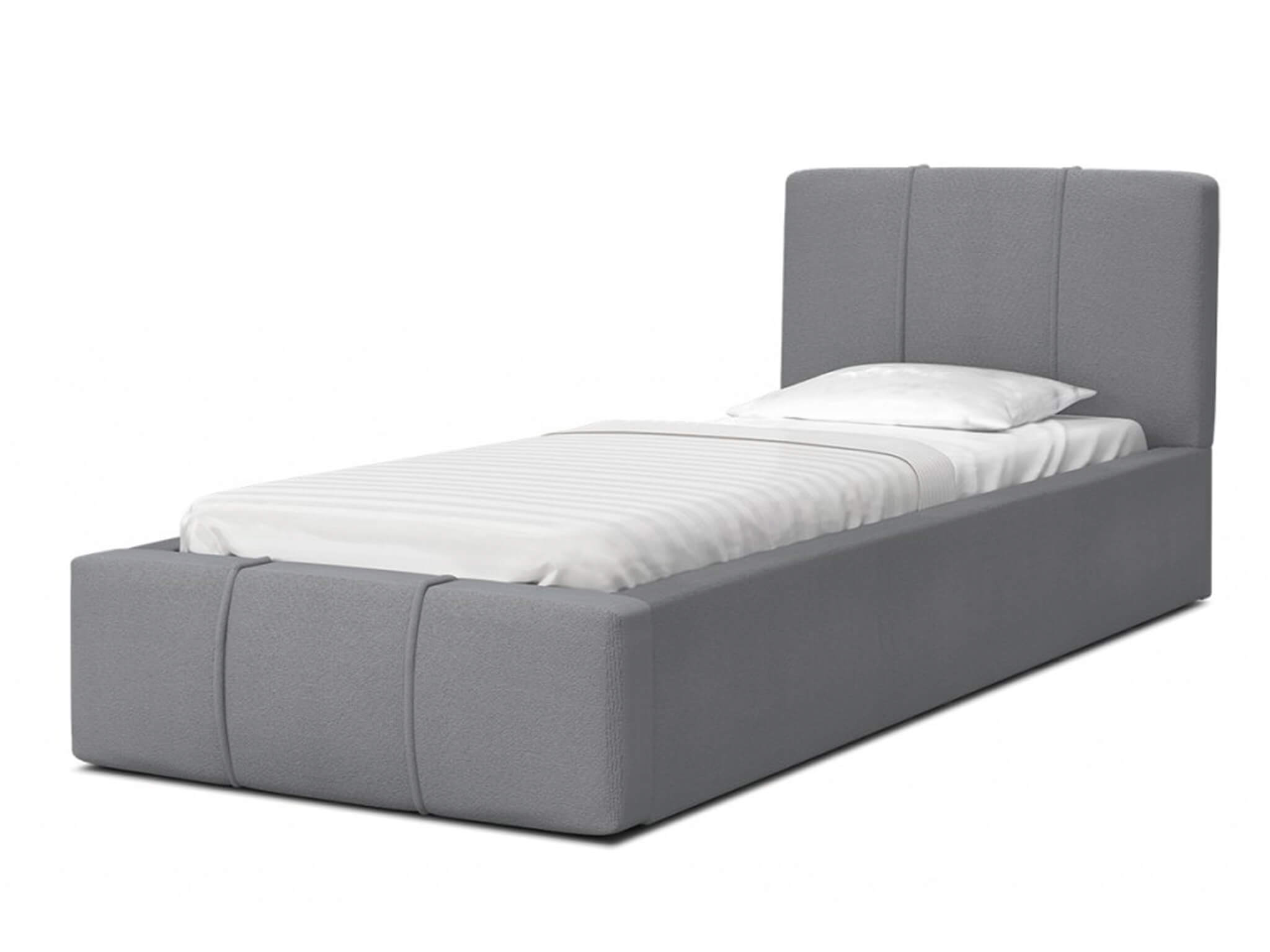 GM Detská čalúnená posteľ s úložným priestorom Fiona 90x200 - sivá