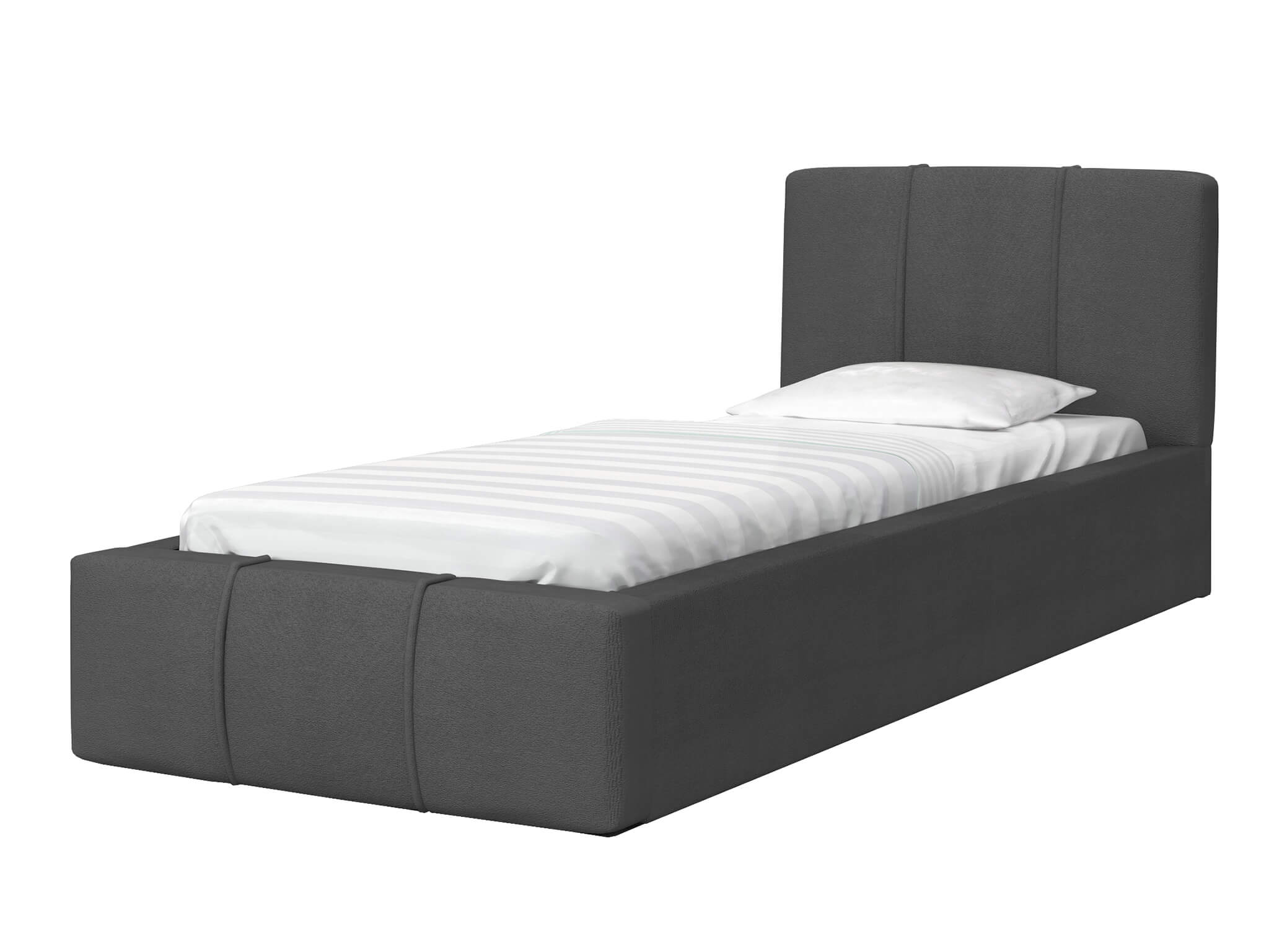 GM Detská čalúnená posteľ s úložným priestorom Fiona 90x200 - grafit