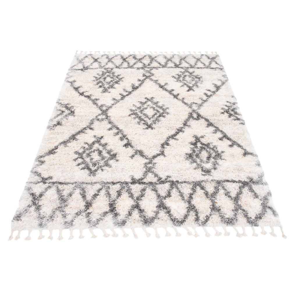 TA Krémovo-sivý škandinávsky shaggy koberec Lumi Rozmer: 60x100 cm