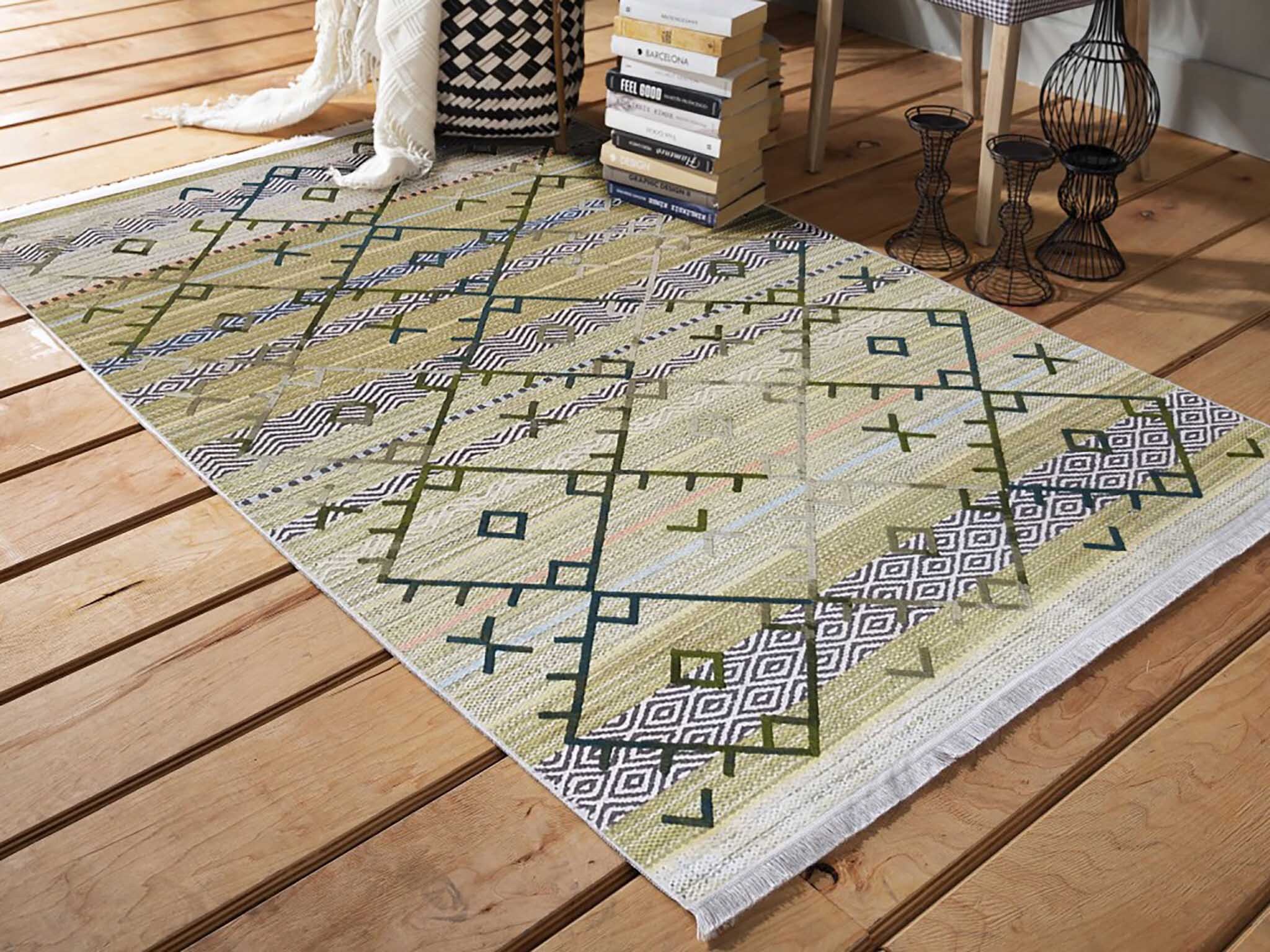DY Zelený luxusný protišmykový koberec Zaniah Rozmer: 120x180 cm