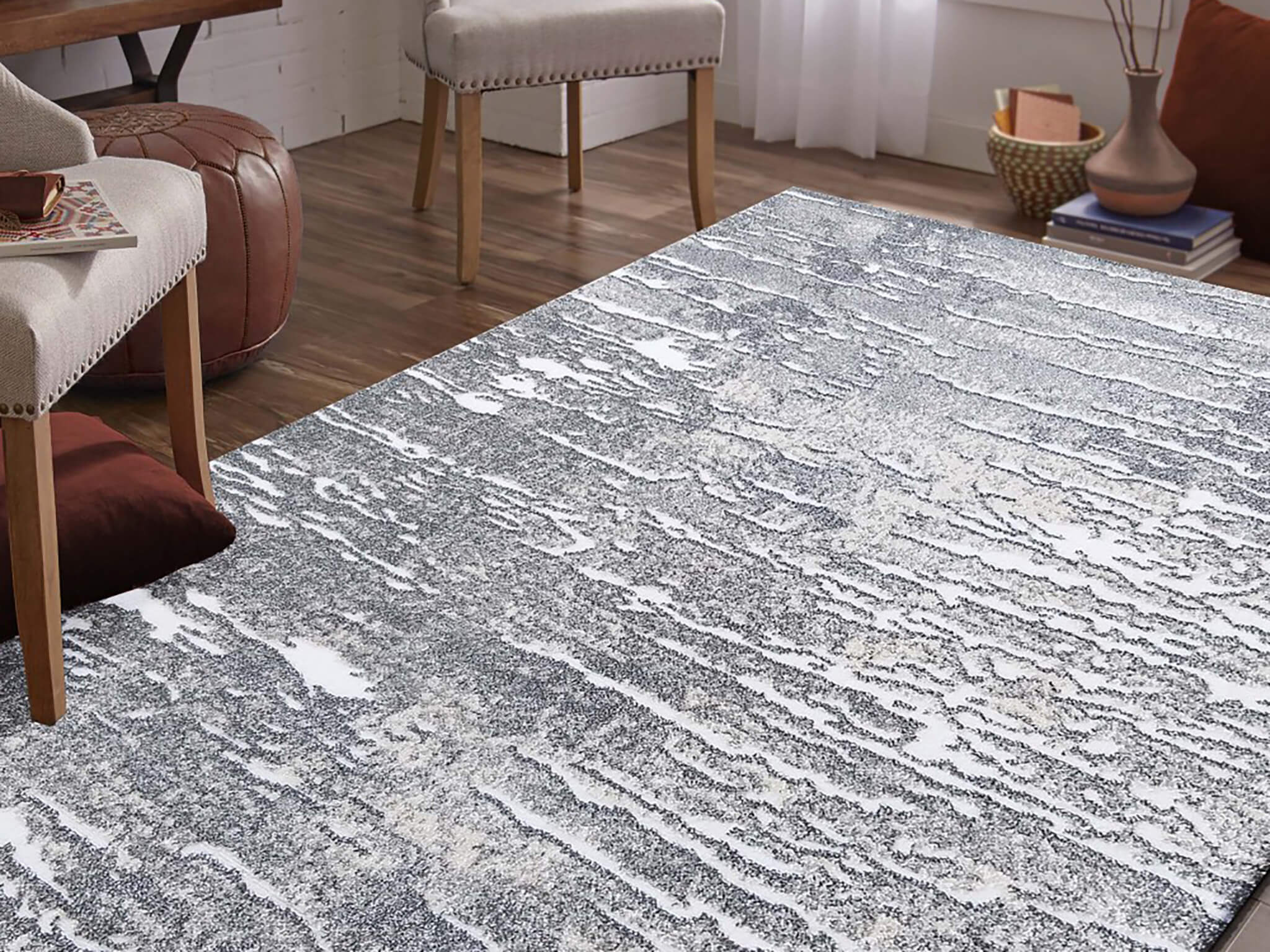 DY Krémovo-sivý mramorový koberec Halle Rozmer: 80x150 cm