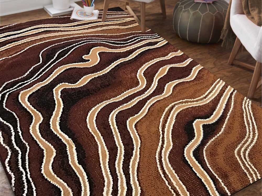 DY Hnedý abstraktný koberec Way Rozmer: 120x170 cm