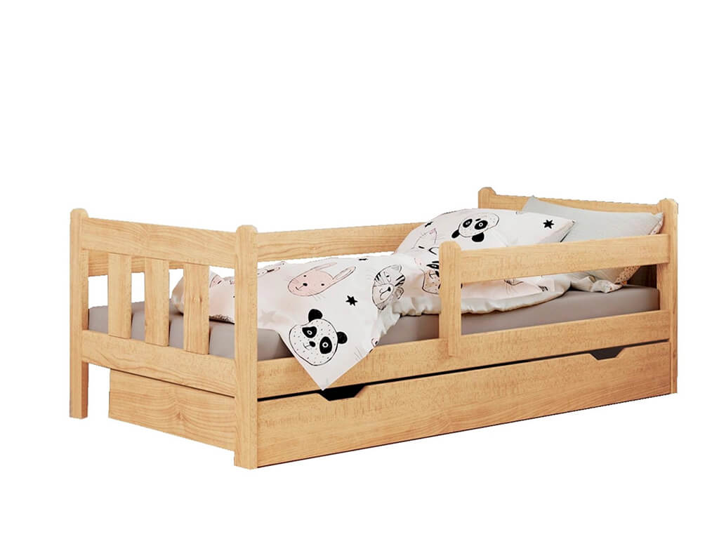 HL Detská posteľ so zábranou 80x160 Marinella - borovica