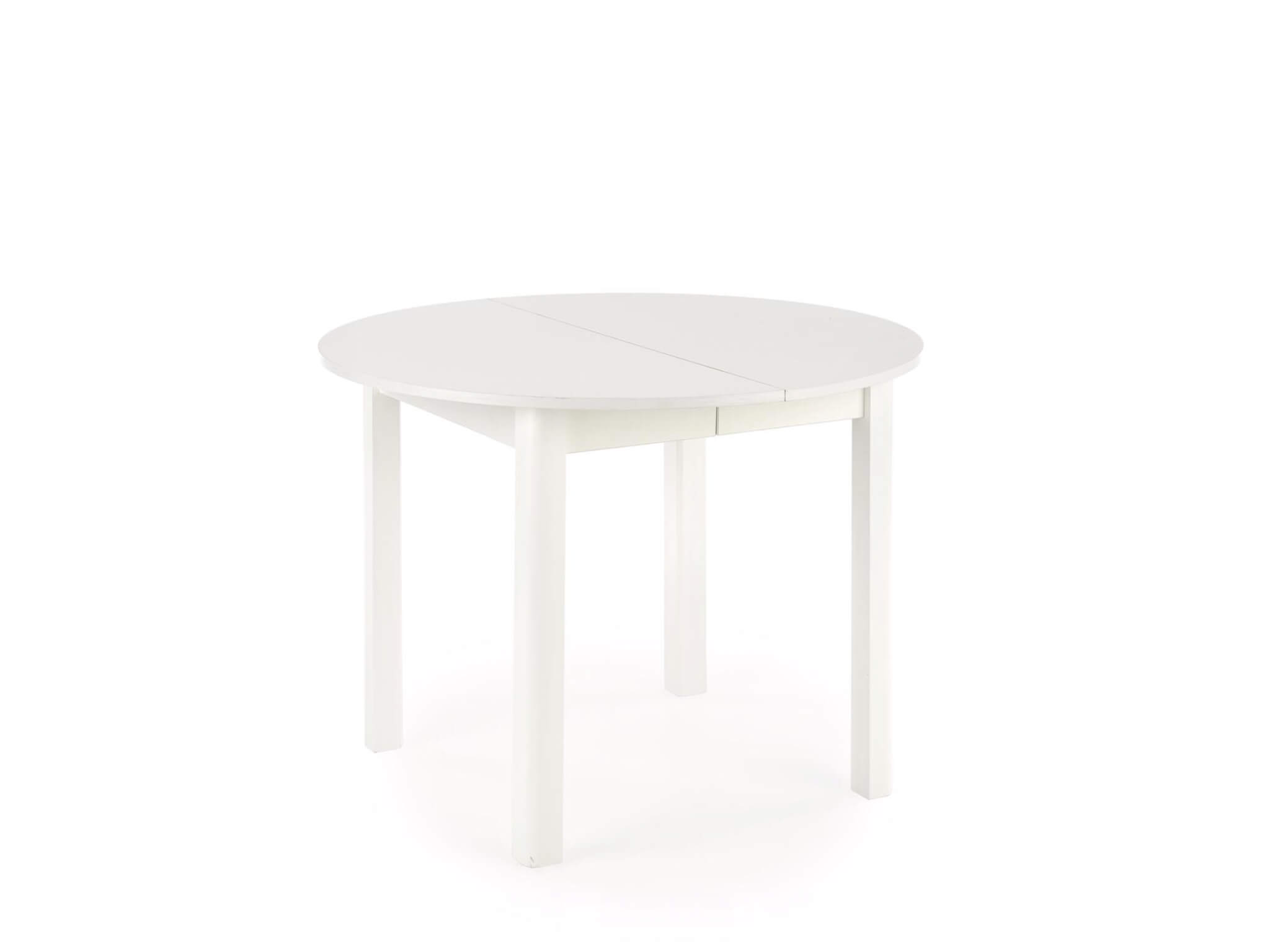 Okrúhly rozkladací jedálenský stôl Ringo 102-142x102 - biela