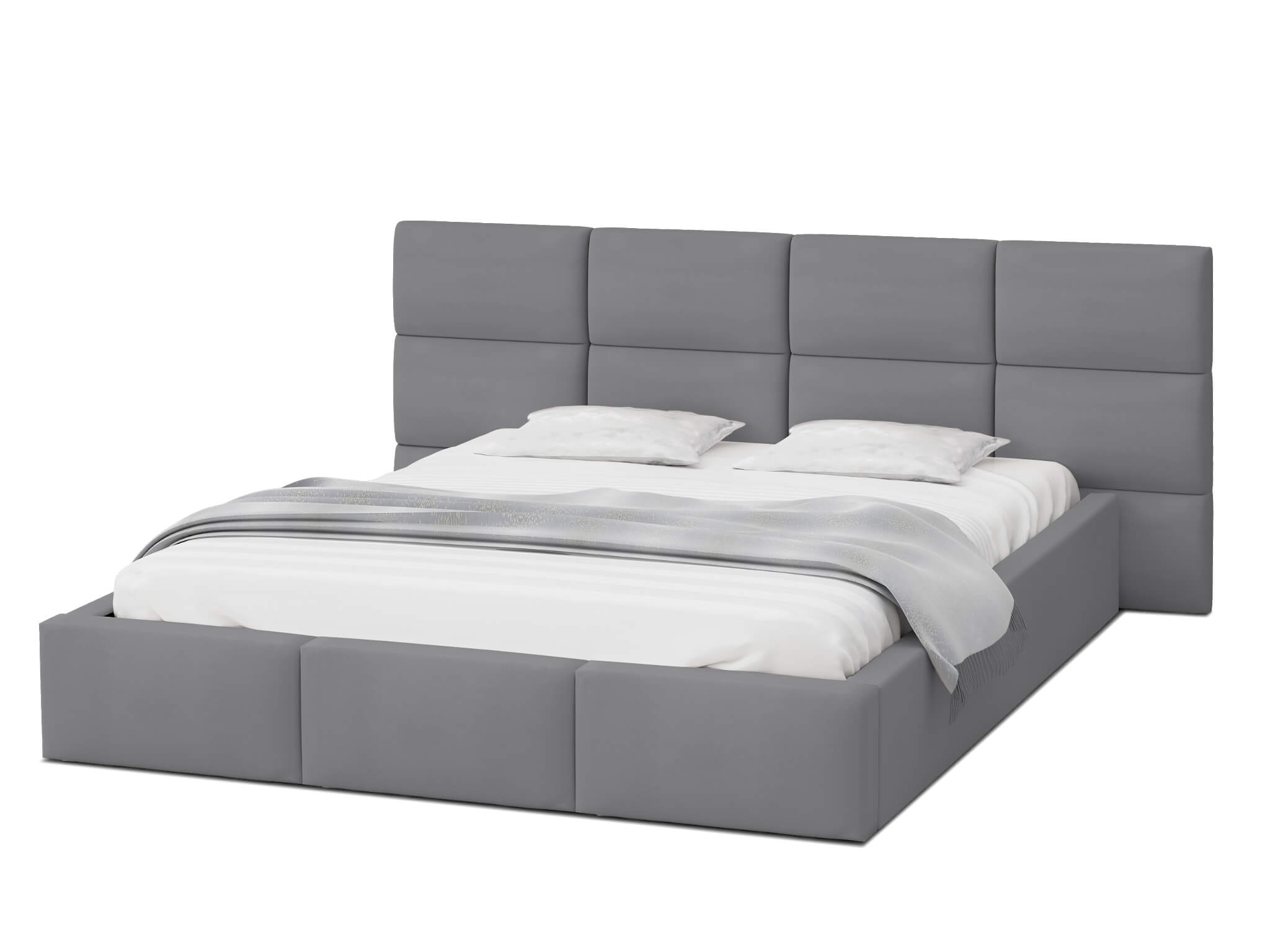 GM Čalúnená manželská posteľ s úložným priestorom Dony - sivá Rozmer: 180x200