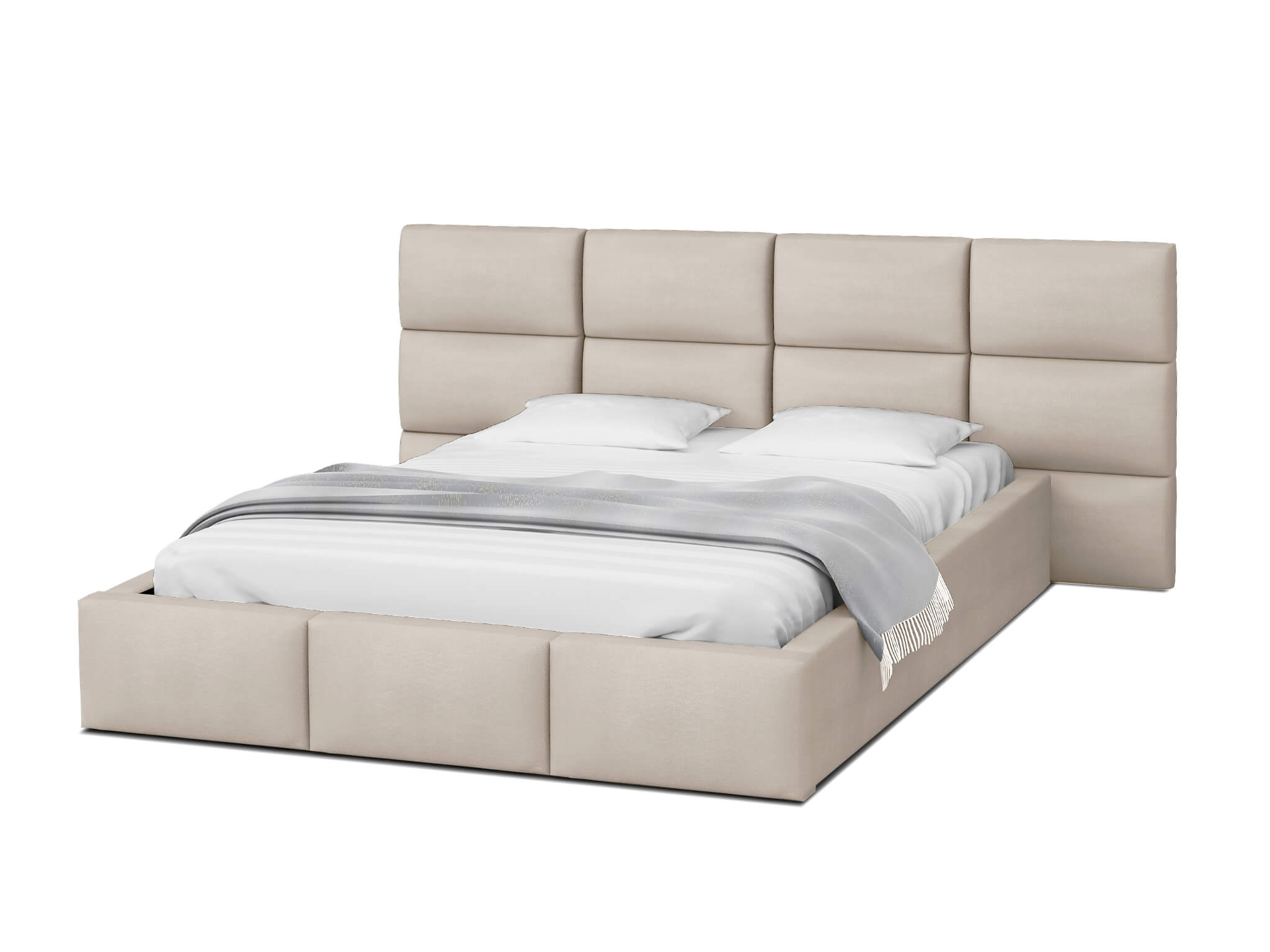 GM Čalúnená manželská posteľ s úložným priestorom Dony - krémová Rozmer: 160x200