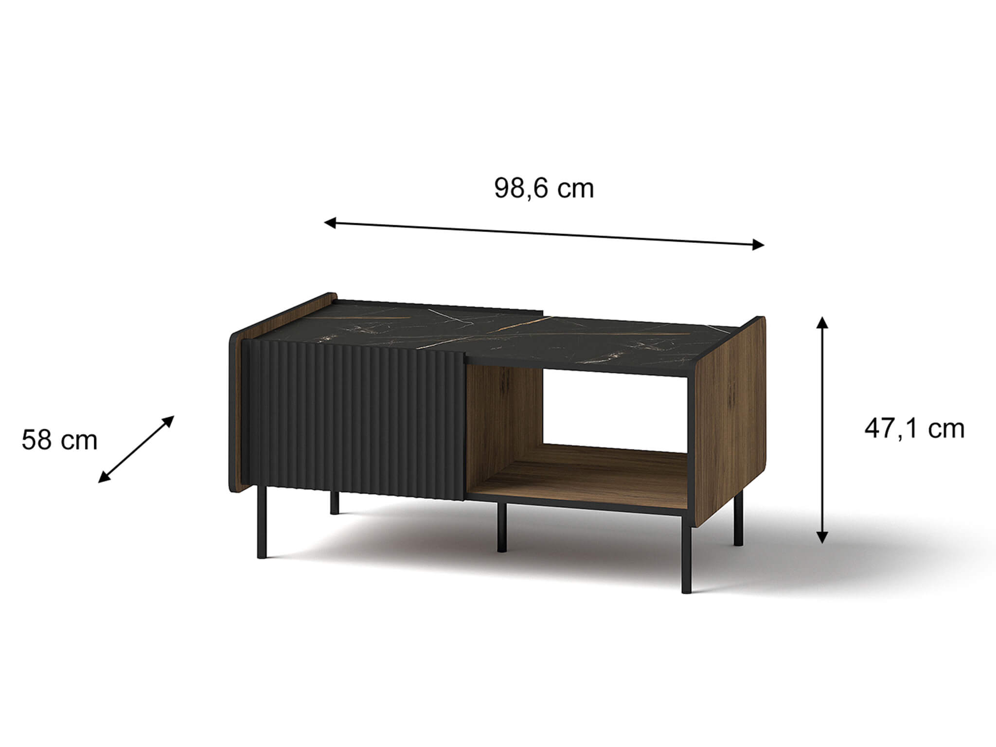 DL Konferenčný stolík Prestigo P11 - orech warmia / čierna