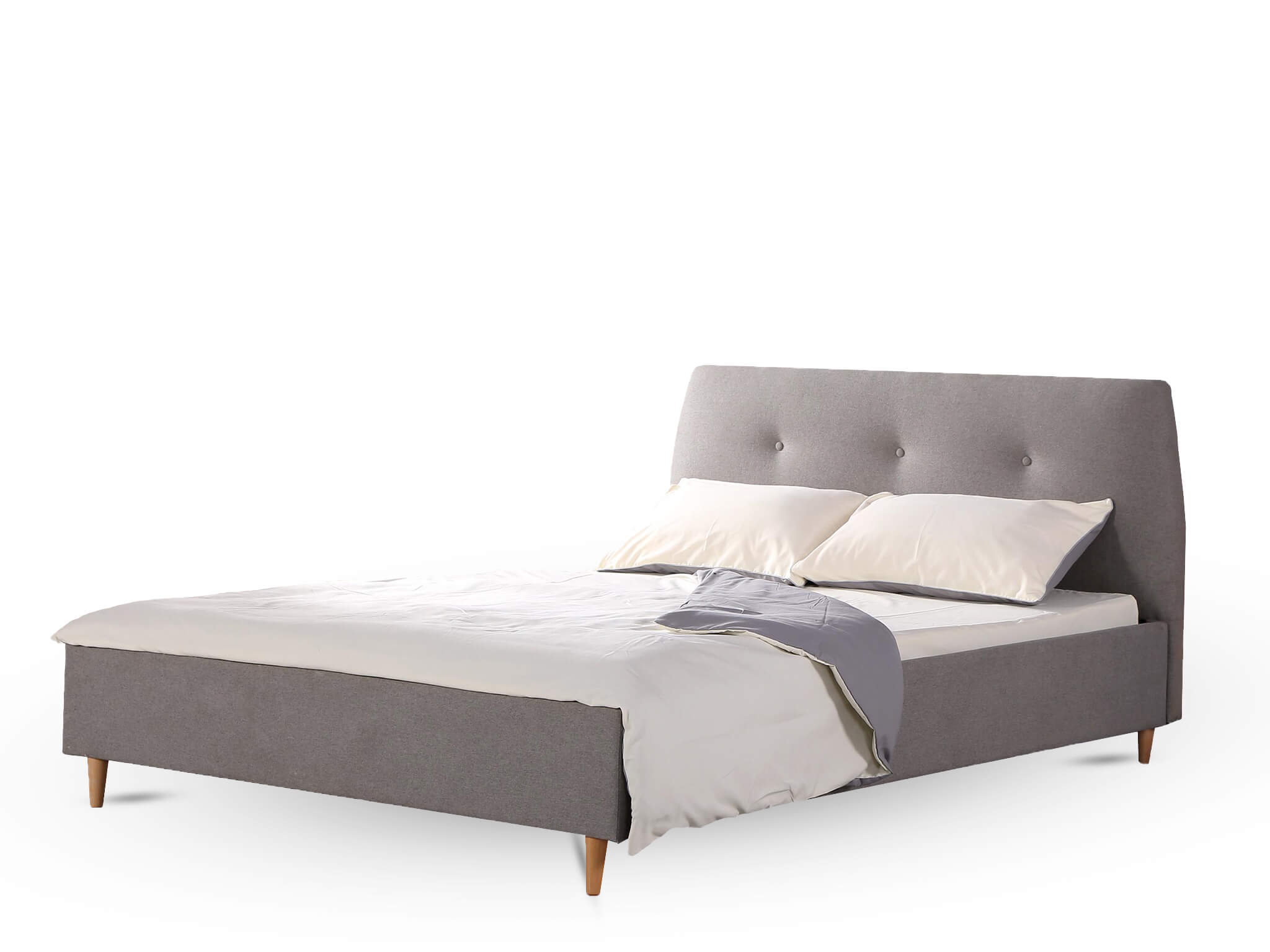 HL Čalúnená manželská posteľ Doris 160 x 200 - sivá