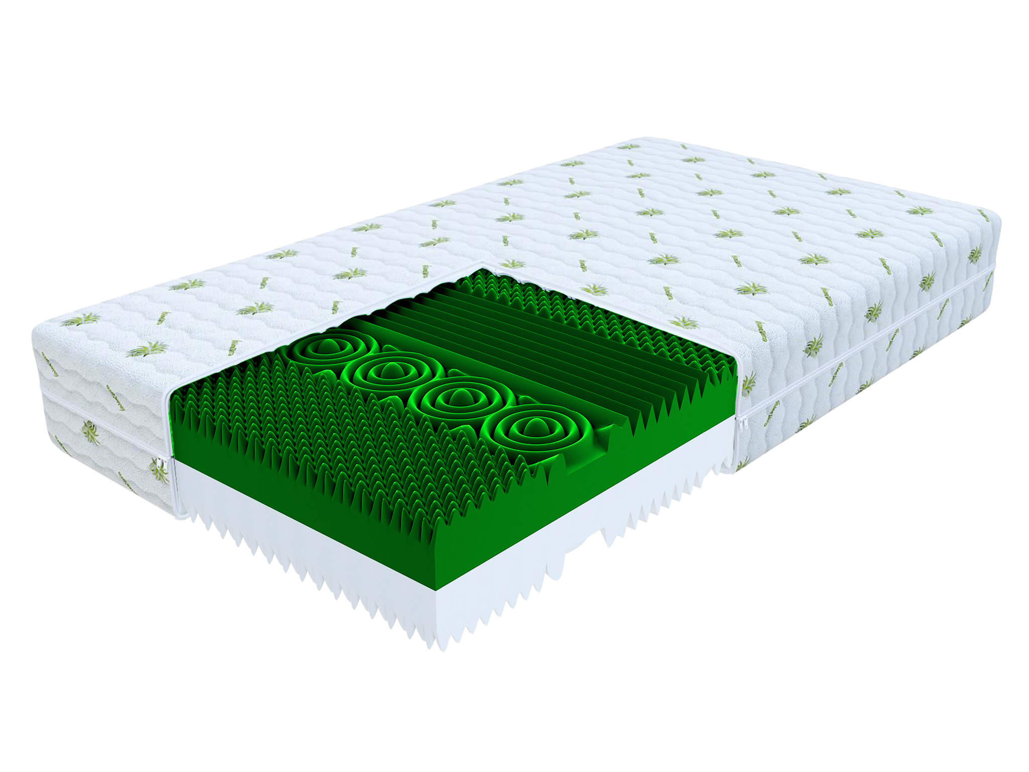 Wilsondo Vysoký antialergický penový matrac Derf 140x200 - poťah Aloe Vera