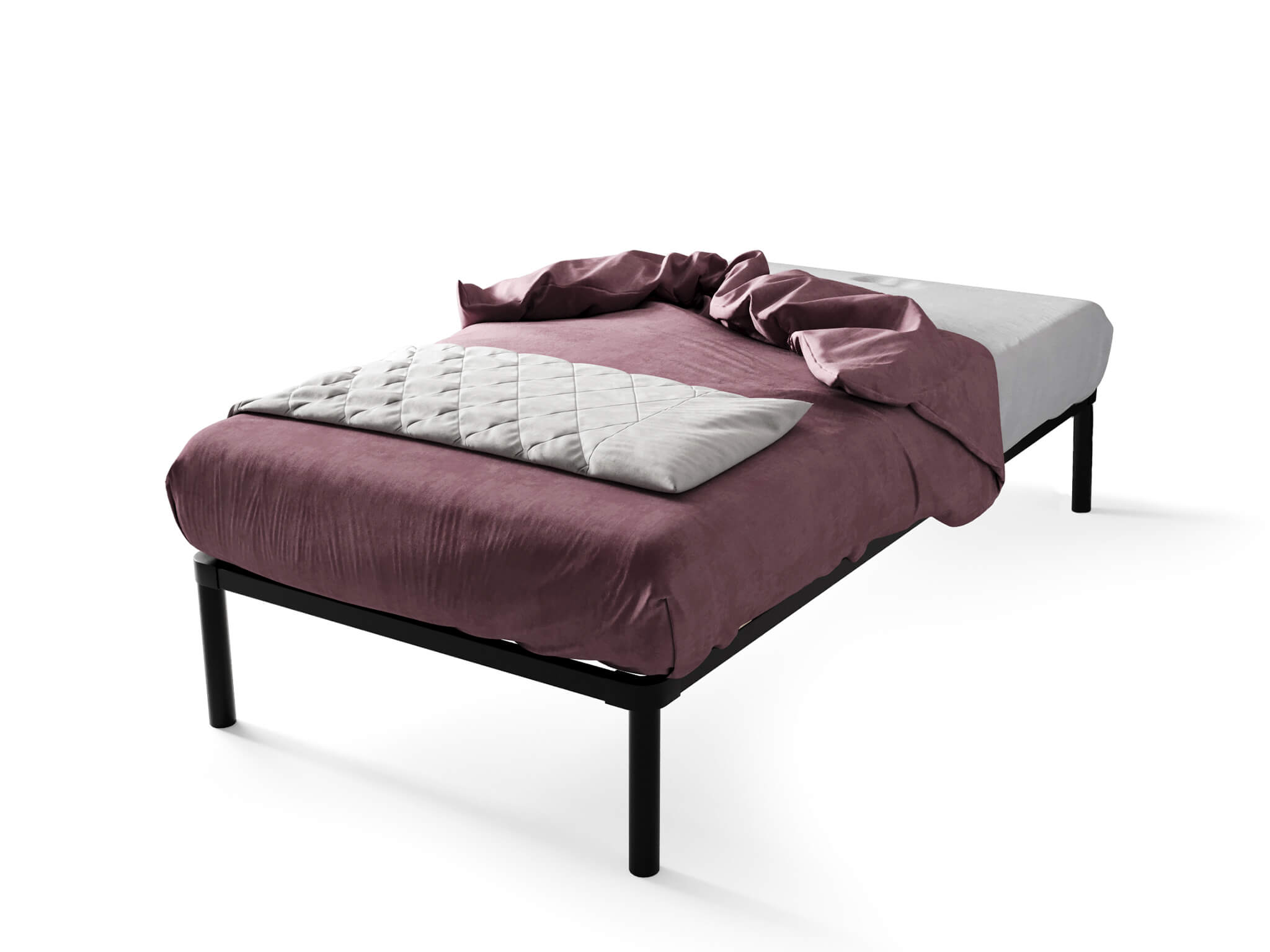 SB Jednolôžková kovová posteľ Lachti 90x200 - čierna
