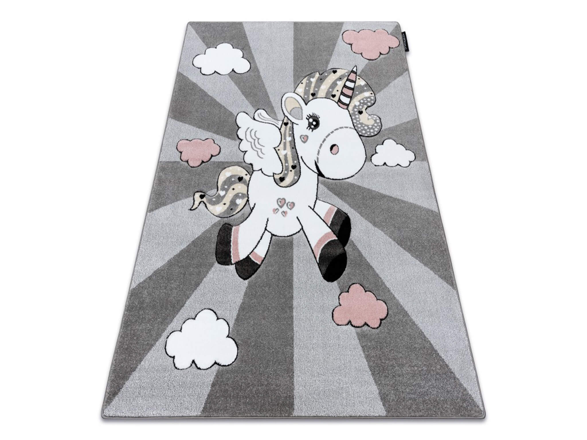 DW Sivý detský koberec Unicorn Rozmer: 80x150 cm