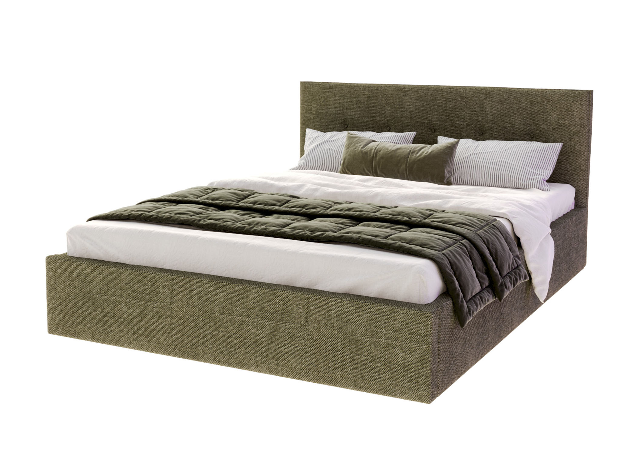 GM Čalúnená manželská posteľ s úložným priestorom Stuly - zelená Rozmer: 160x200