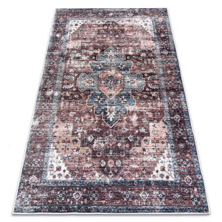 DW Hnedo-modrý vintage koberec André Rozmer: 80x150 cm