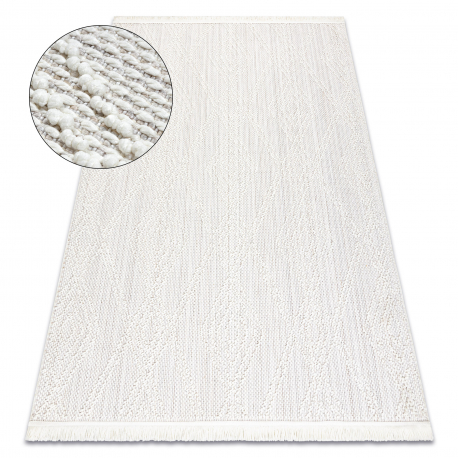 DW Biely obdĺžnikový koberec Nano Romby Rozmer: 80x150 cm