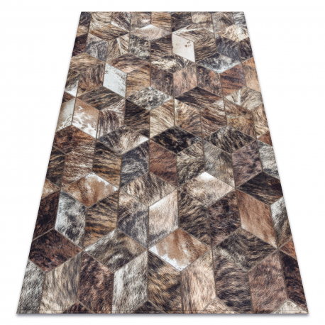 DW Hnedý obdĺžnikový koberec Patchwork Rozmer: 120x170 cm