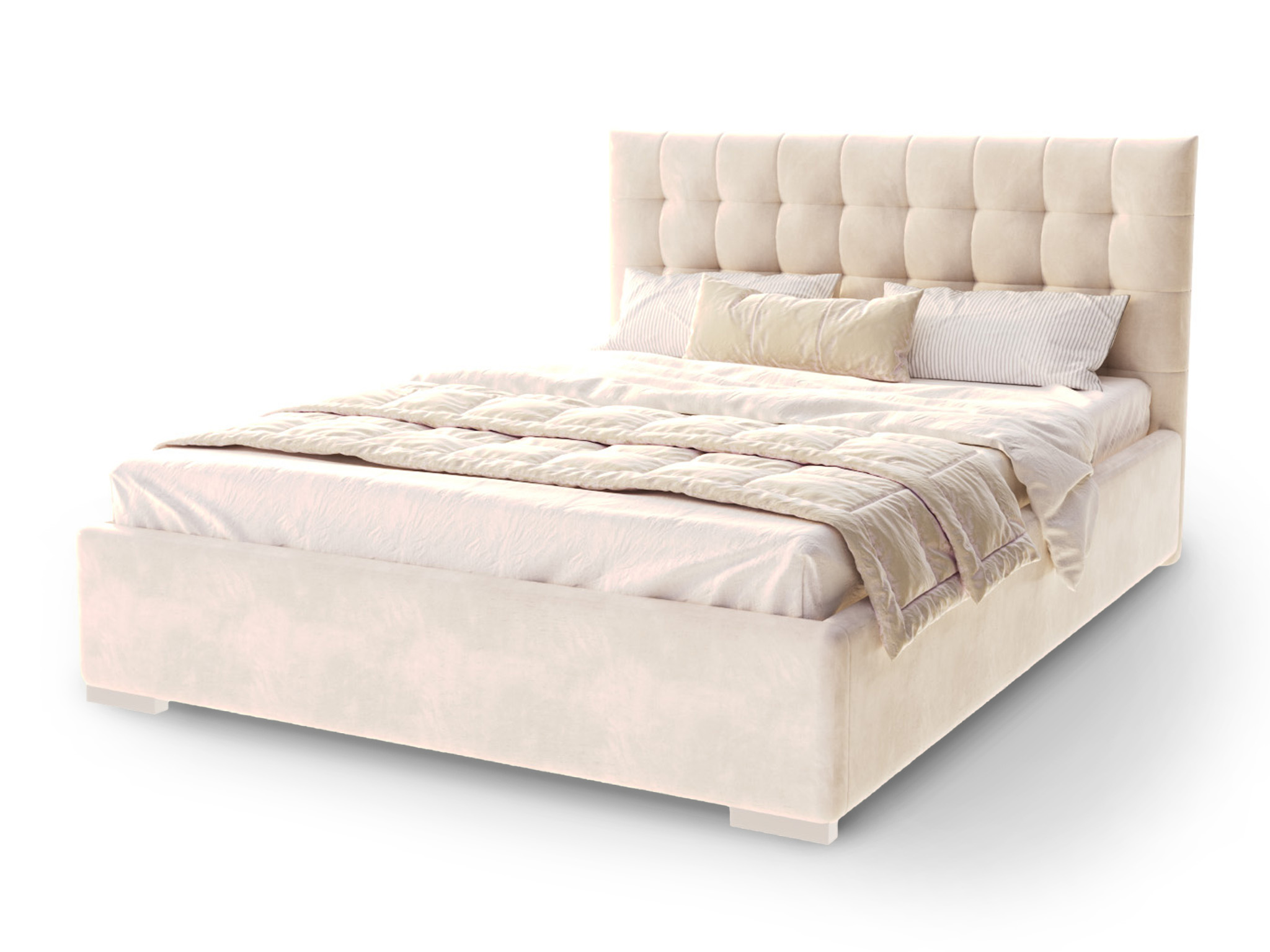 GM Čalúnená jednolôžková posteľ Lucerna 120x200- krémová