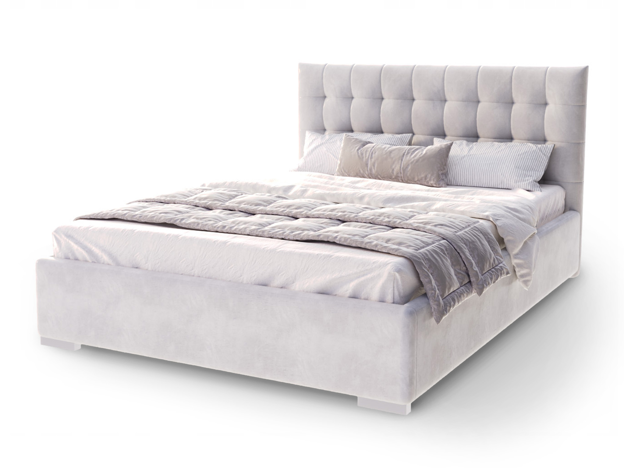 GM Čalúnená manželská posteľ Lucerna 140x200 - sivá