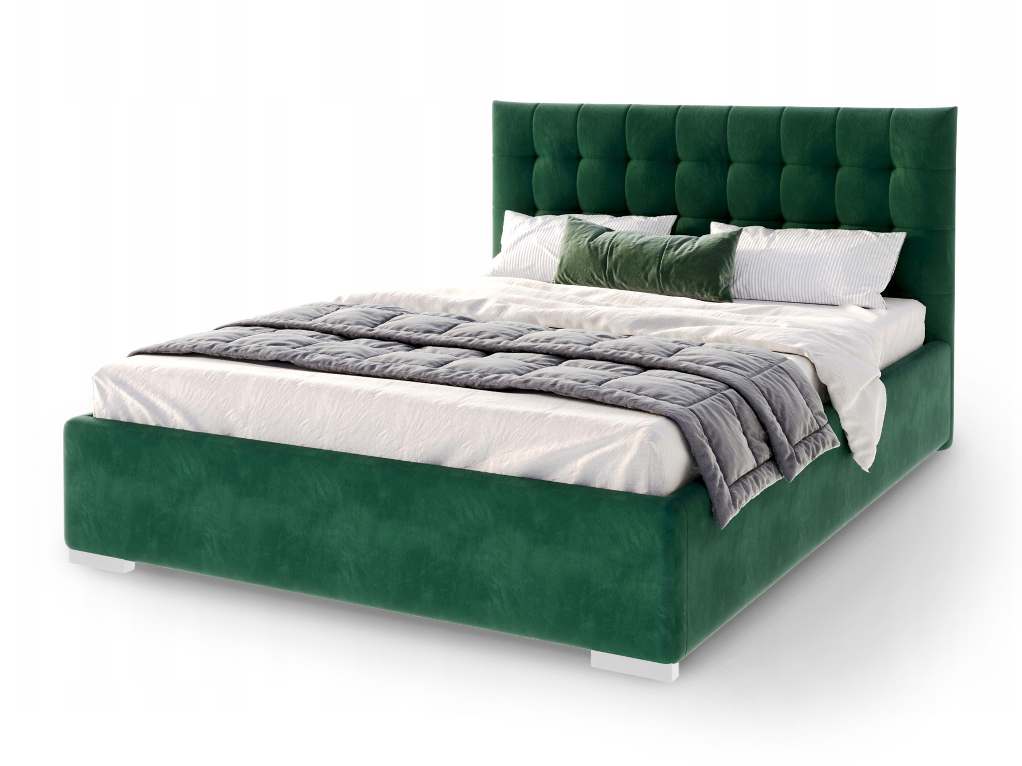 GM Čalúnená manželská posteľ Lucerna 140x200 - zelená