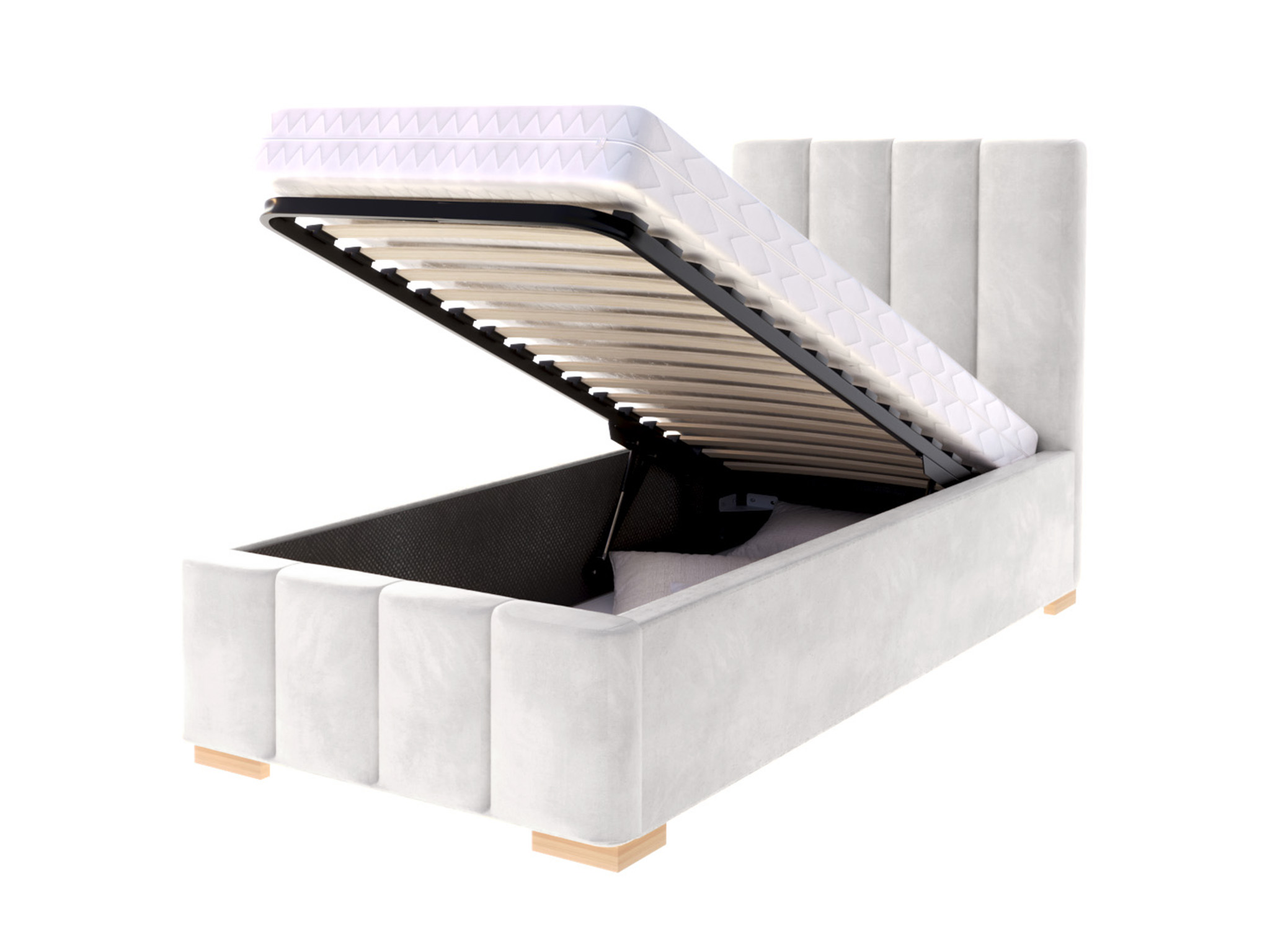 GM Jednolôžková čalúnená posteľ s úložným priestorom Austin 90x200 - biela