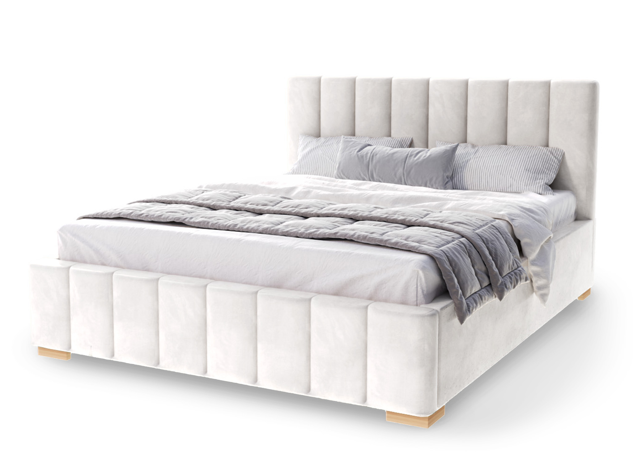 GM Manželská čalúnená posteľ s úložným priestorom Austin 140x200 - biela